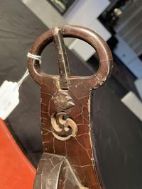 A pair of Japanese lacquered stirrups and a Negoro-style red-lacquered stand 日本漆器马扎及马镫一对 Edo to Meiji period ?????
