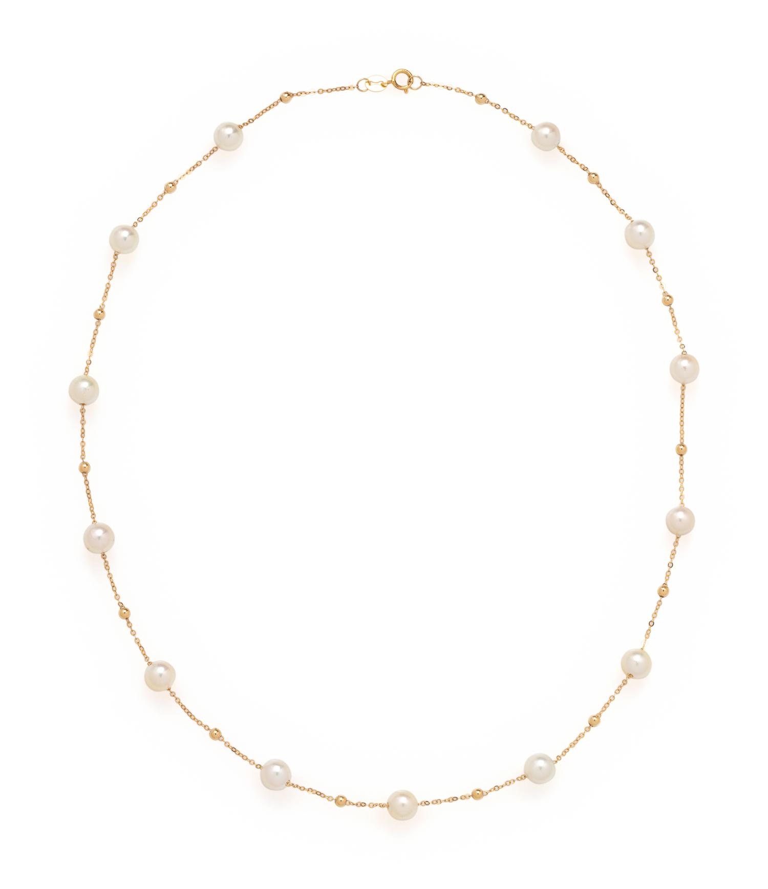 YELLOW GOLD AND CULTURED PEARL NECKLACE