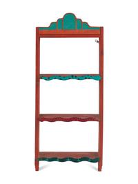 An American Southwest Carved and Painted Wood Snake Wall Shelf