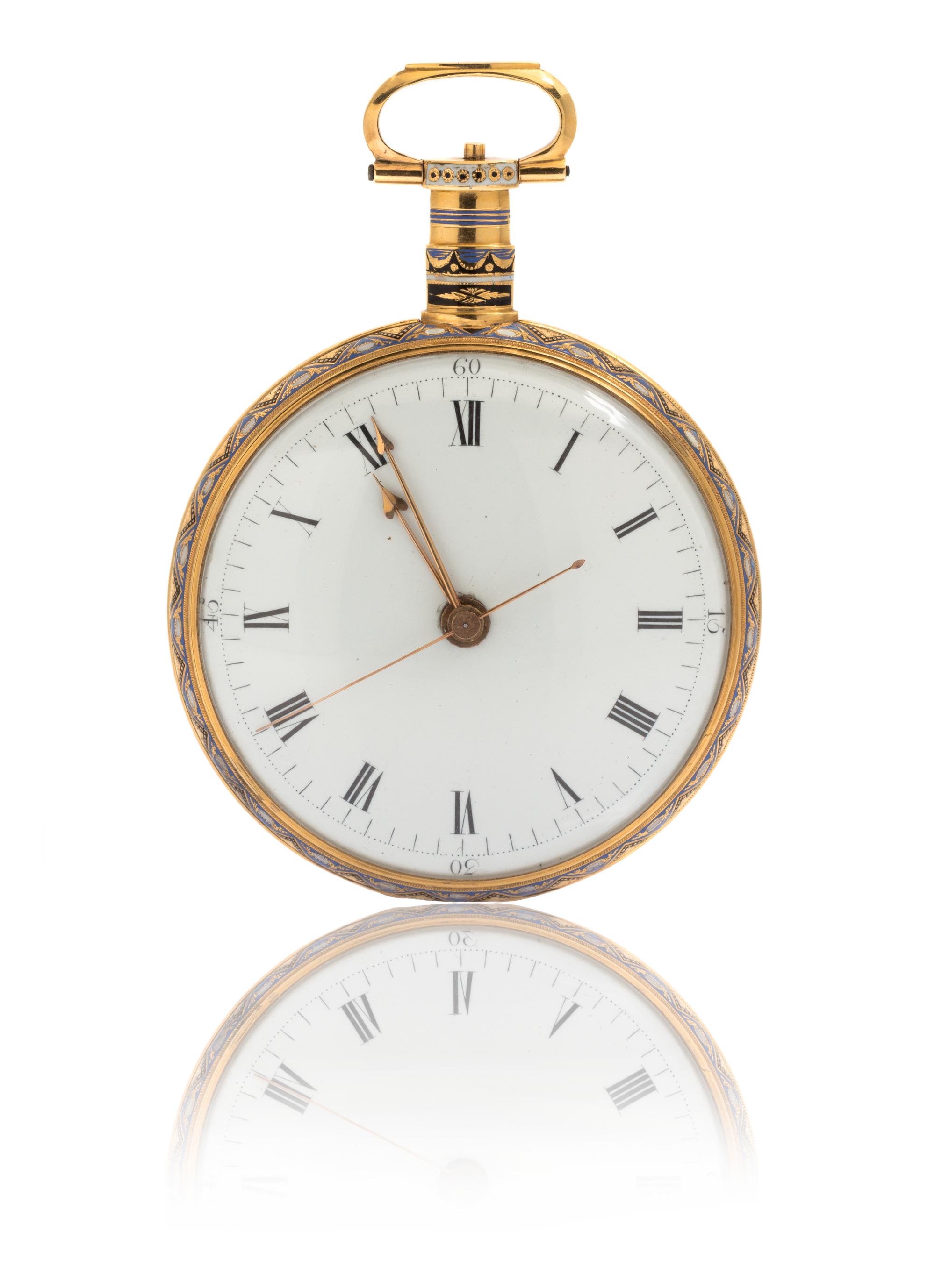 An Exceptional Gold and Polychrome Enamel Open Face Pocket Watch Made For the Chinese Market WILLIAM ILBERY, EARLY 19TH CENTURY, LONDON — WILLIAM ILBERY, EARLY 19TH CENTURY, LONDON, NO.6645