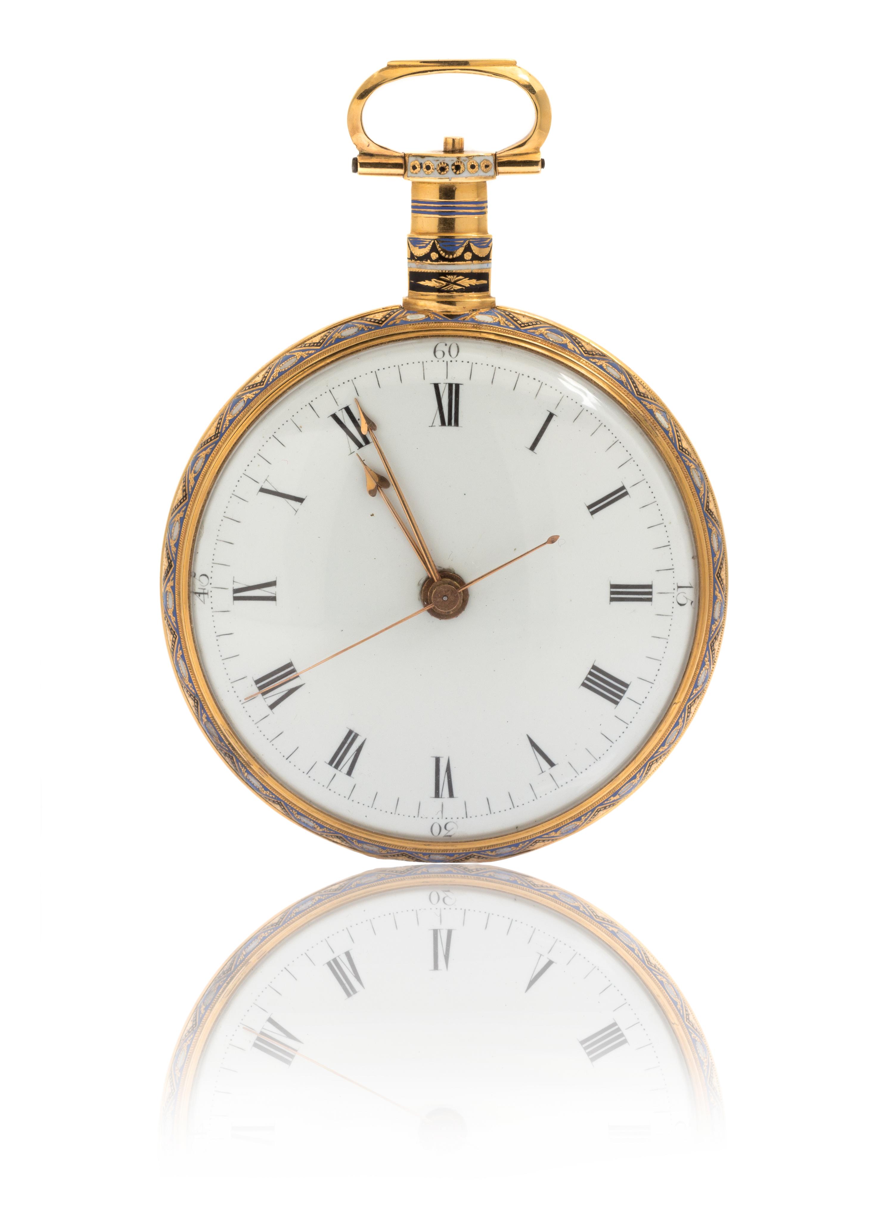 An Exceptional Gold and Polychrome Enamel Open Face Pocket Watch Made For the Chinese Market WILLIAM ILBERY, EARLY 19TH CENTURY, LONDON — WILLIAM ILBERY, EARLY 19TH CENTURY, LONDON, NO.6645