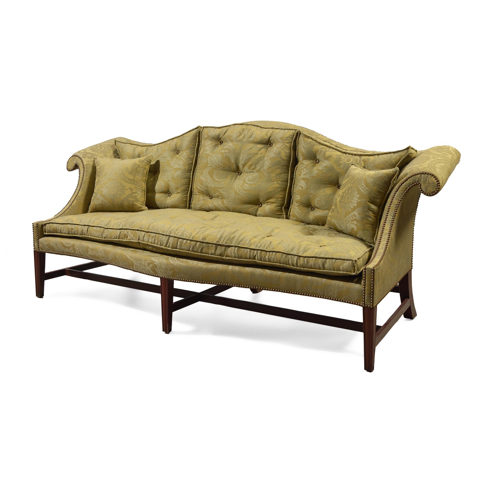 A Chippendale Mahogany Camelback Sofa
