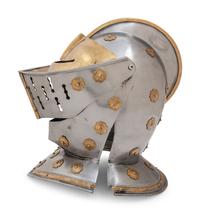 A Group of Four Pressed Metal Armor Helmets