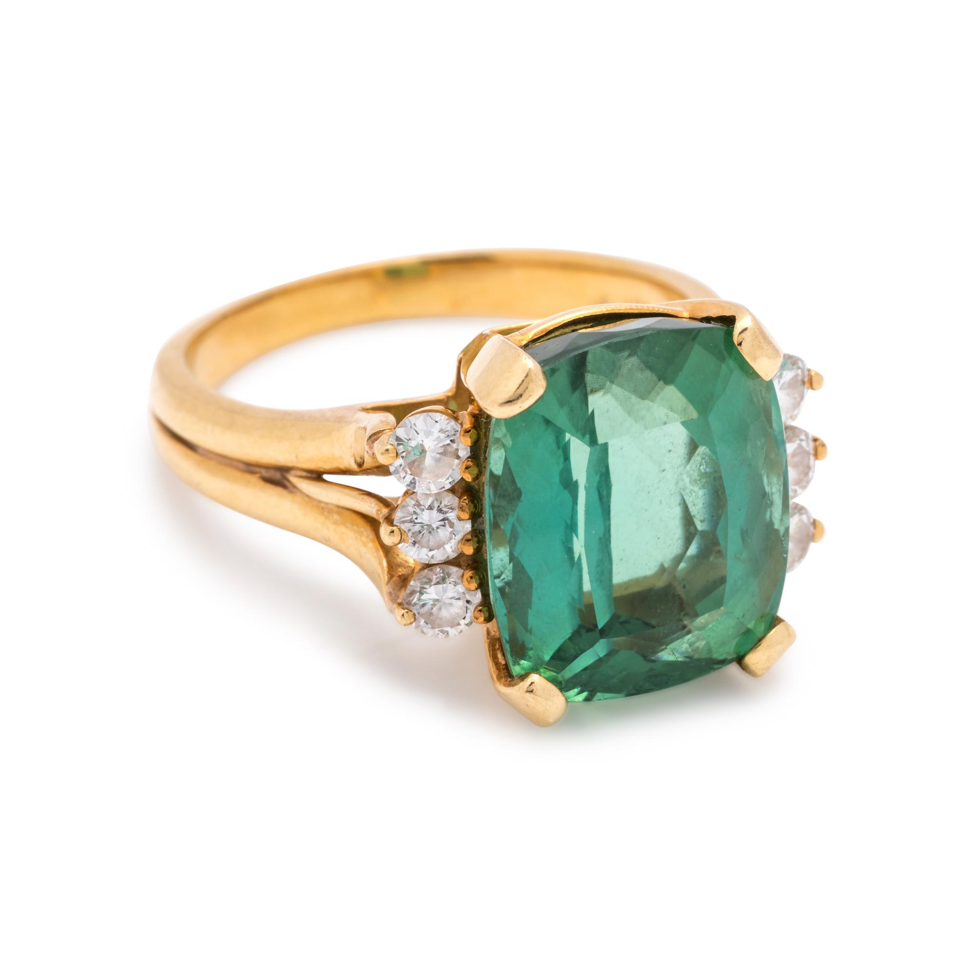 TOURMALINE AND DIAMOND RING