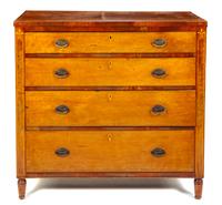A Federal Inlaid Maple Chest of Drawers Height 41 x width 43 x depth 20 inches. — NEW ENGLAND, FIRST QUARTER 19TH CENTURY