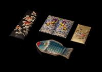 Four Chinese Embroidered Silk Boxes