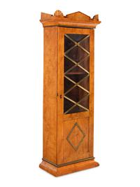 A Russian Neoclassical Karelian Birch Vitrine Cabinet