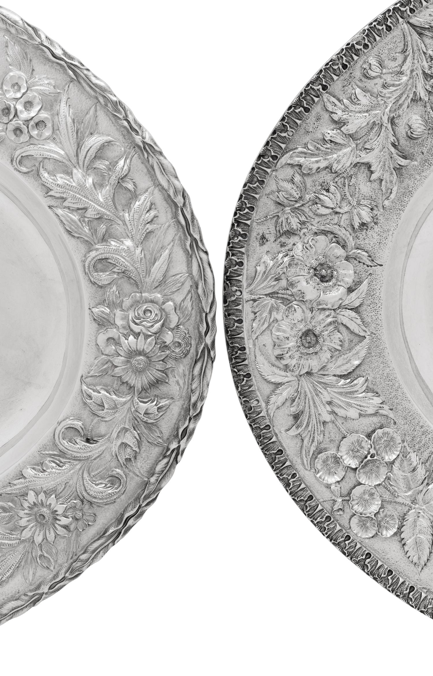 Two S. Kirk and Son Repousse Silver Serving Dishes