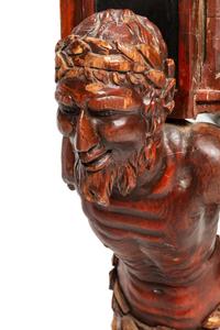 An Italian Painted Console Table with Satyr Supports