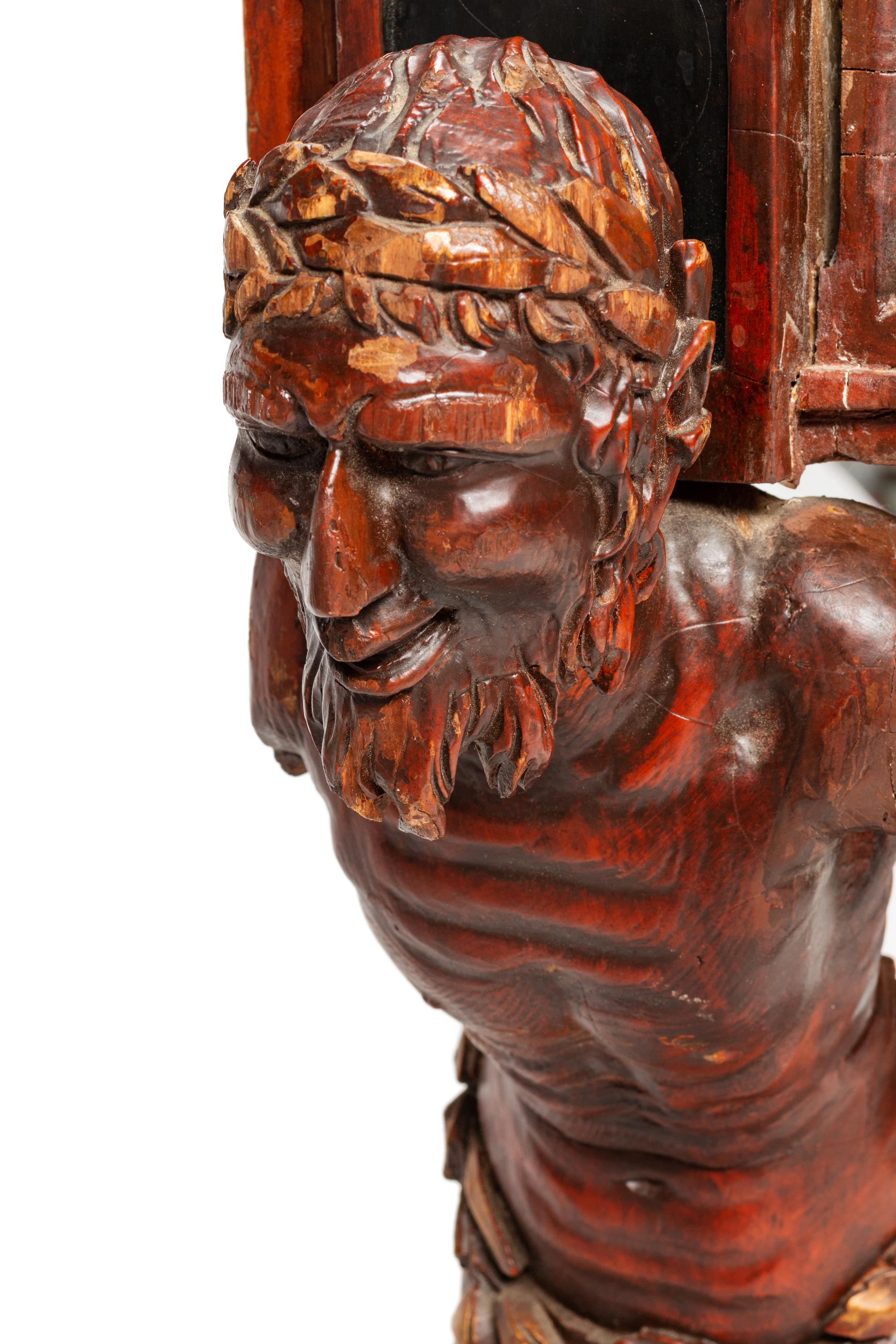 An Italian Painted Console Table with Satyr Supports