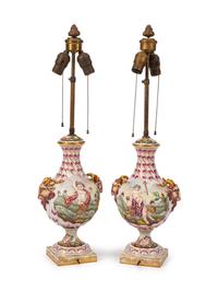 A Pair of Capodimonte Porcelain Vases