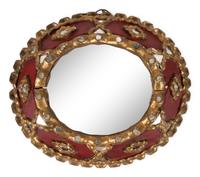 An Italian Giltwood and Red-Painted Mirror
