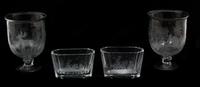 A Pair of Glass Footed Vases Height 9 3/4 inches — 20TH CENTURY