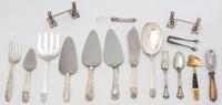 A Collection of Silver and Silver-plate Flatware Height of first 1 3/4 inches.