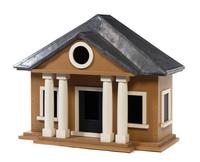 A Painted Wood and Lead Dovecote Height 34 5/8 x width 44 7/8 x depth 22 1/2 inches.