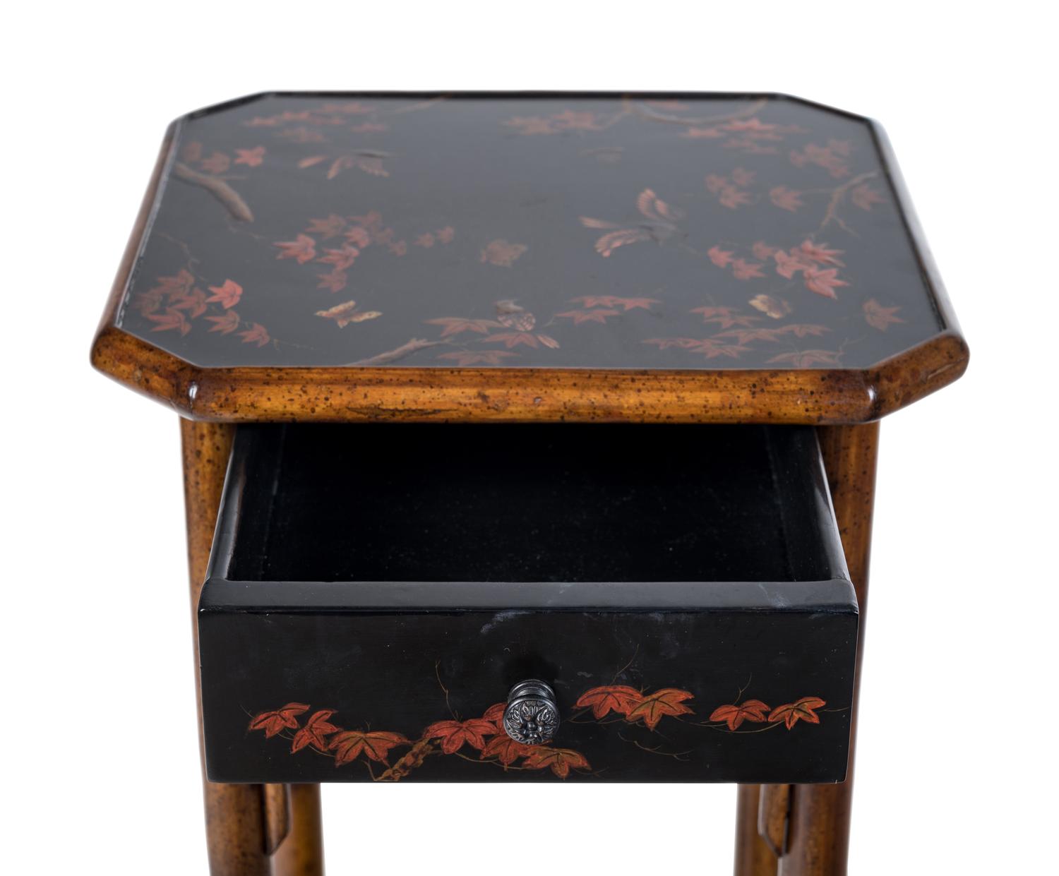 A Lacquer and Bamboo Pedestal