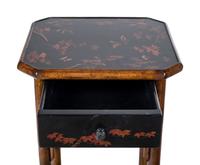 A Lacquer and Bamboo Pedestal