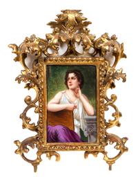 A German Porcelain Plaque Height of porcelain 6 1/8 inches. — 19TH CENTURY
