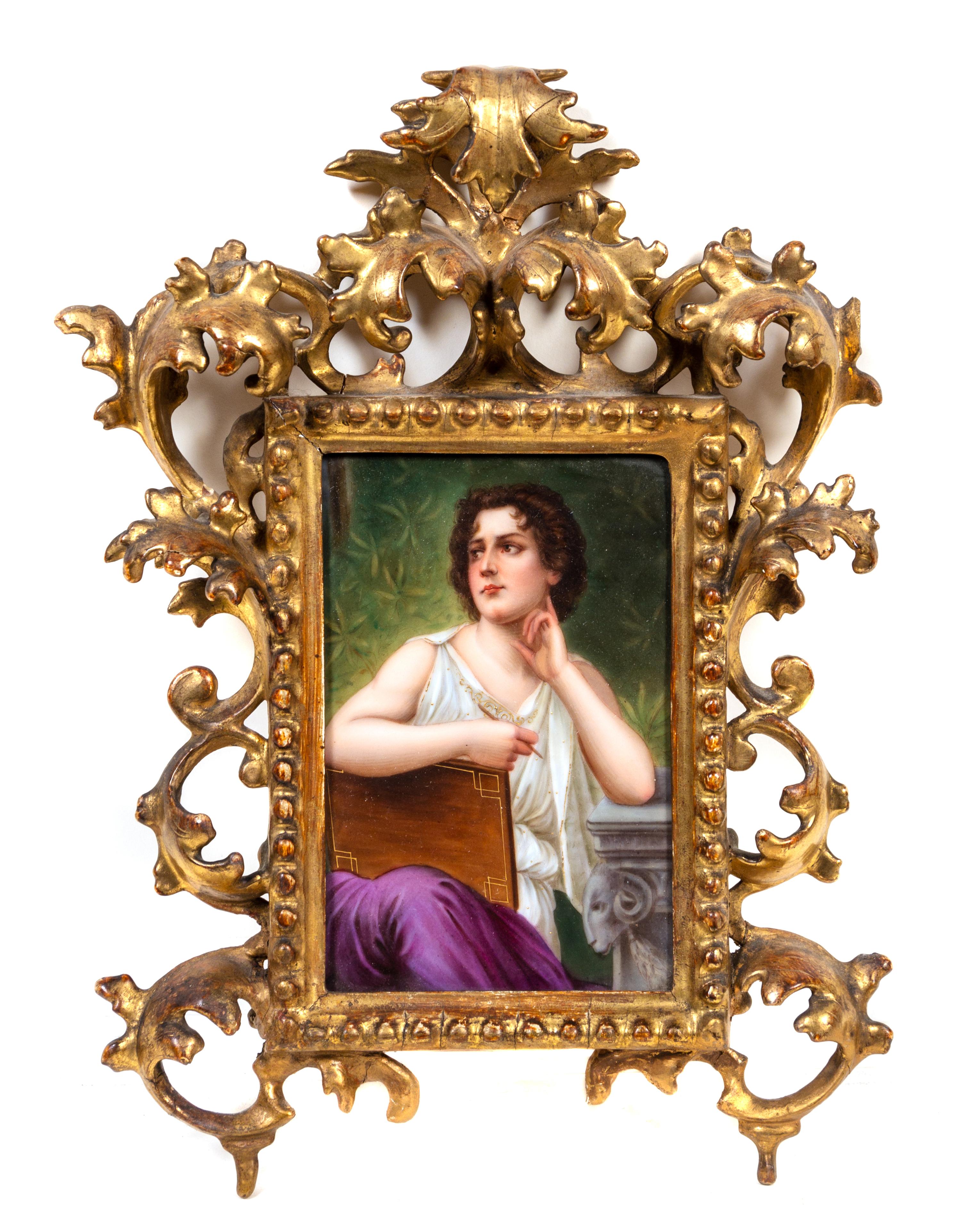 A German Porcelain Plaque Height of porcelain 6 1/8 inches. — 19TH CENTURY