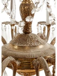 A Continental Gilt Metal Twelve-Light Chandelier
