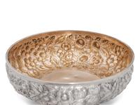 A Group of Three S. Kirk and Son Repousse Silver Dishes