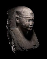 An Egyptian Plaster Sculptor's Model of a Pharaoh