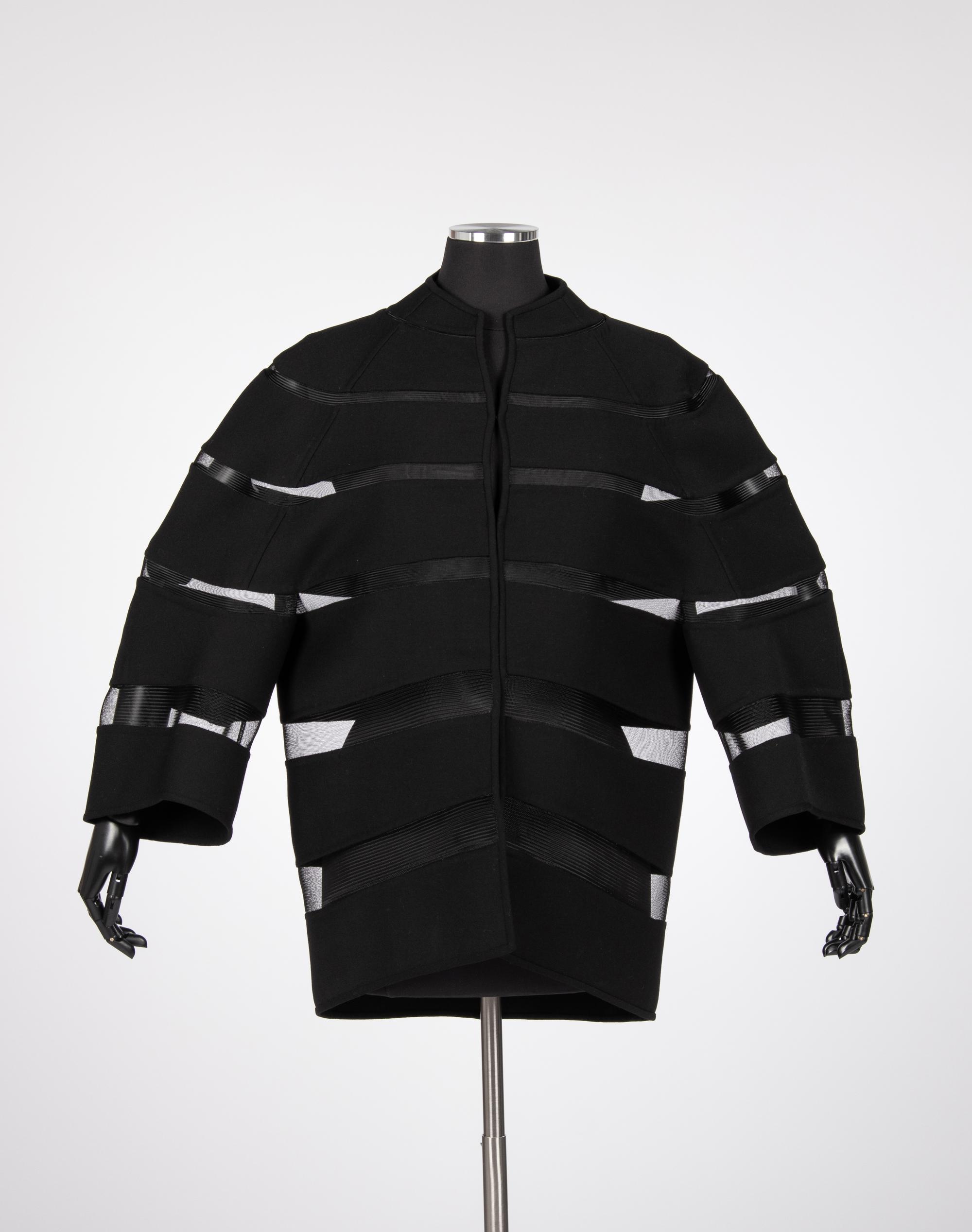 Chado Ralph Rucci Wool and Synthetic Braid Banded Jacket, 2000-10s