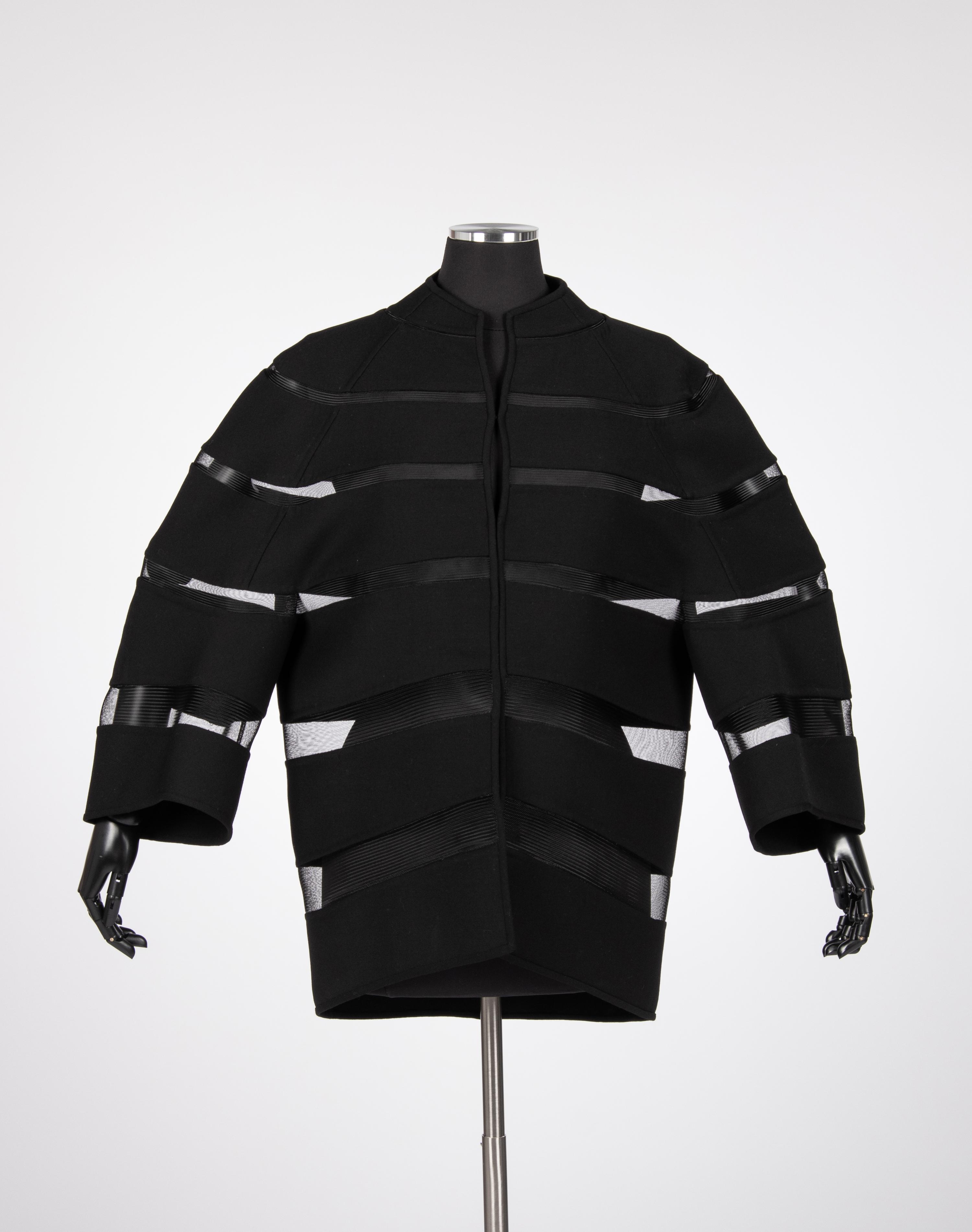 Chado Ralph Rucci Wool and Synthetic Braid Banded Jacket, 2000-10s