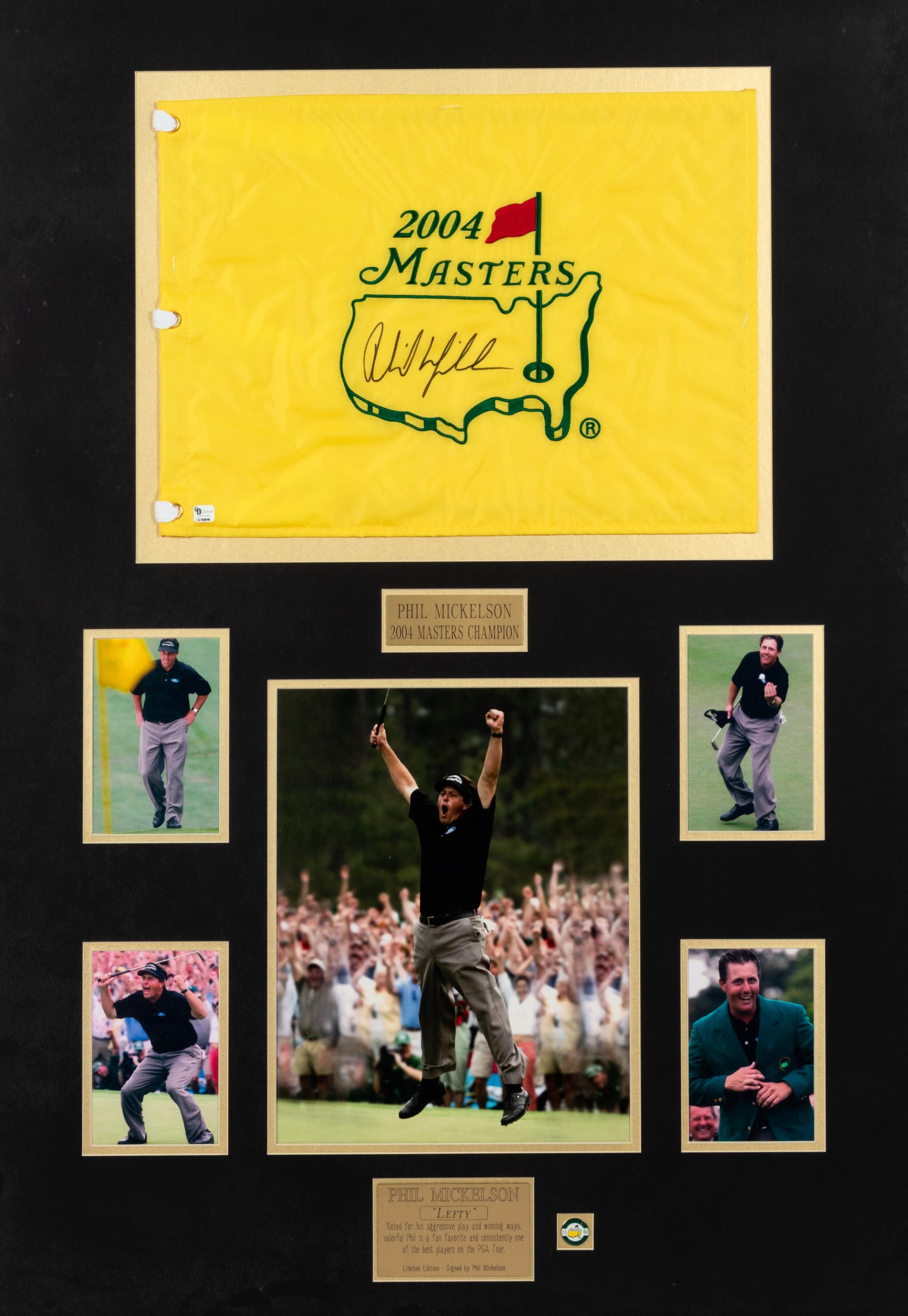 A Phil Mickelson 2004 Masters Signed Autograph Presentation Formerly Displayed at Mike Ditka's Restaurant