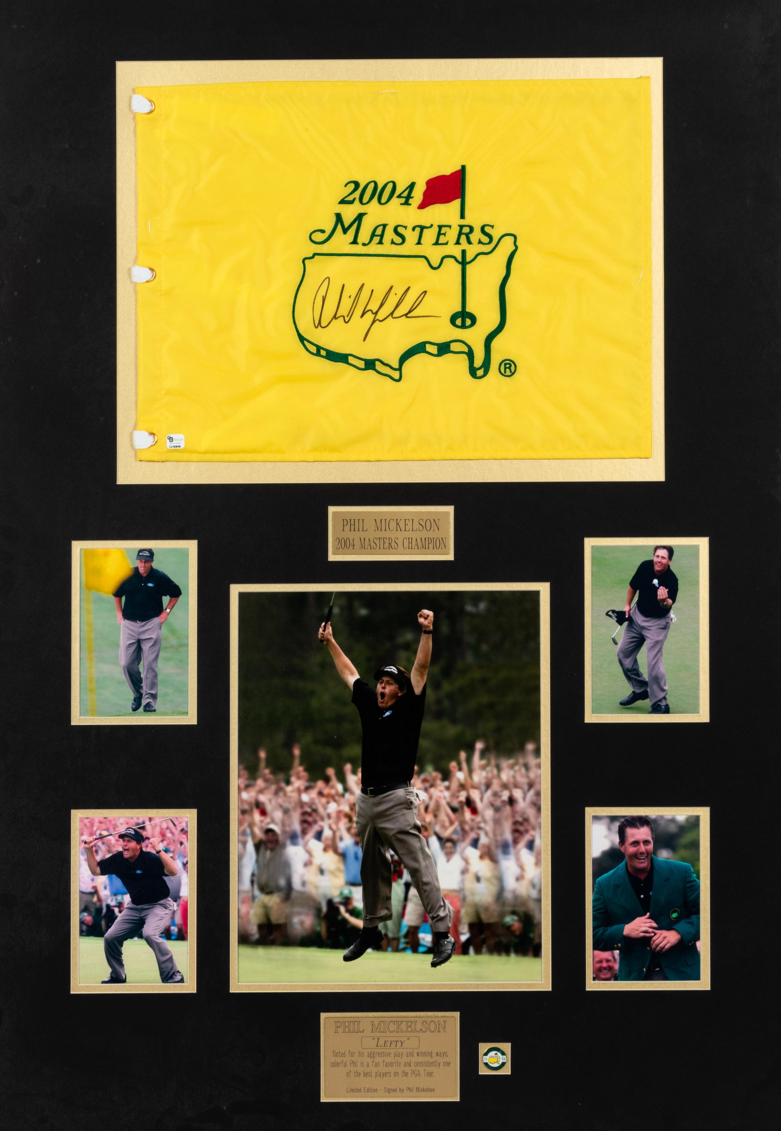 A Phil Mickelson 2004 Masters Signed Autograph Presentation Formerly Displayed at Mike Ditka's Restaurant