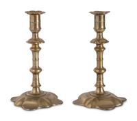 Seven English Brass Candlesticks