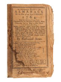 [ALMANAC - BOSTON]. AMES, Nathaniel (1708-1764). An Astronomical Diary, or an Almanack For the Year of our Lord Christ, 1761 . Boston [i.e. New London, CT]: John Draper et al [i.e. Timothy Green], [1761].