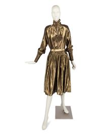 Karl Lagerfeld for Chloé Gold Lamé Ensemble, 1980s
