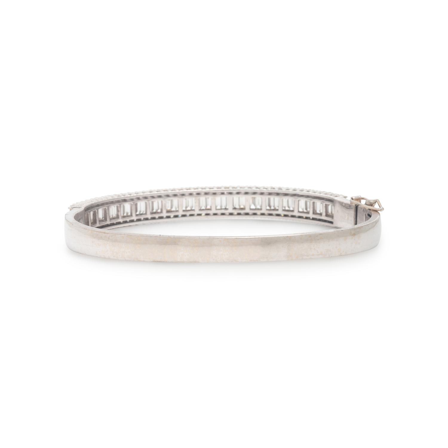 Diamond and White Gold Bangle Bracelet