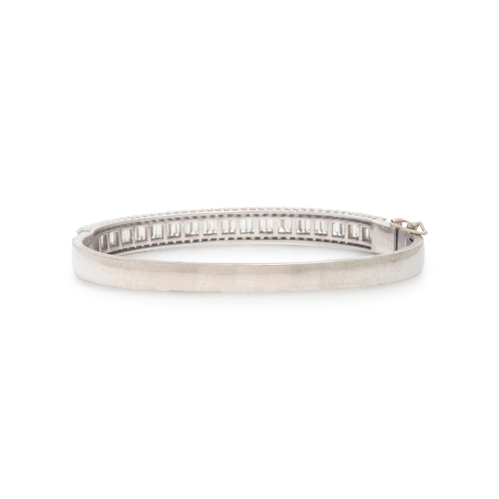Diamond and White Gold Bangle Bracelet