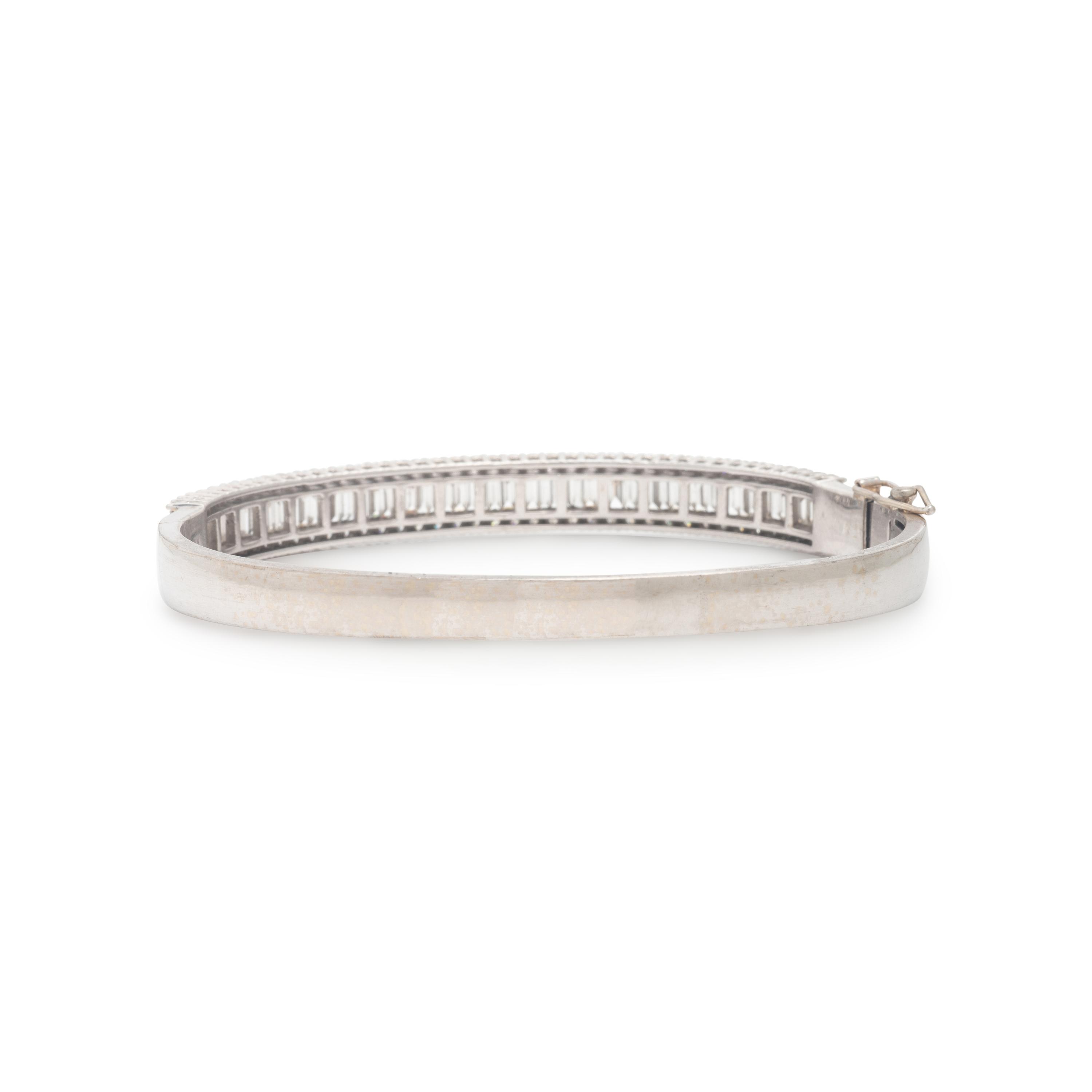 Diamond and White Gold Bangle Bracelet