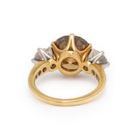 Fancy Deep Yellow-Brown Diamond and Diamond Ring