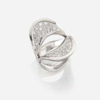 A platinum and diamond ring