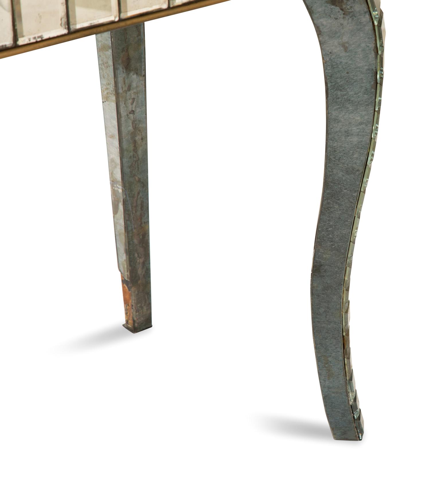 An Art Deco Style Mirrored-Veneer Console Table