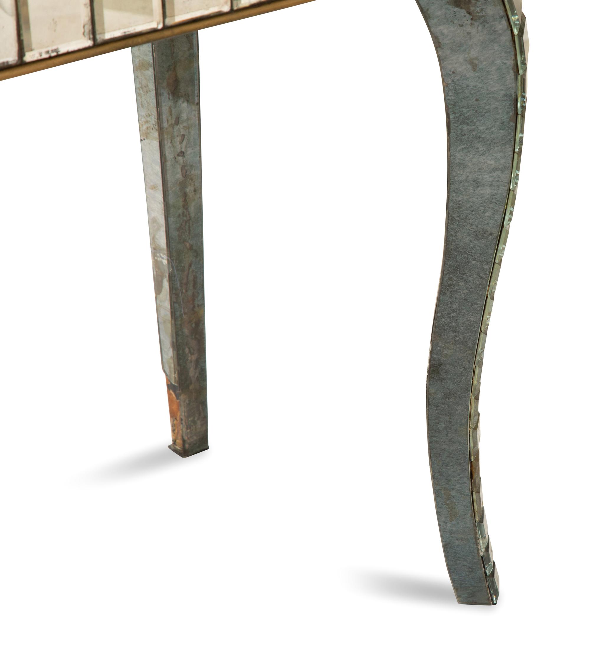 An Art Deco Style Mirrored-Veneer Console Table