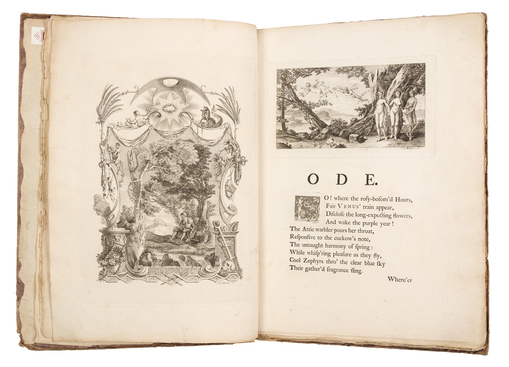 GRAY, Thomas (1716-1711). Designs by Mr. R. Bentley for Six Poems by Mr. T. Gray. London: R. Dodsley, 1753.