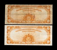 Two Series 1922 $10 Gold Certificates