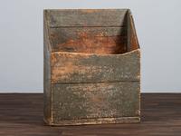 A Country Blue Painted Pine Grain Box