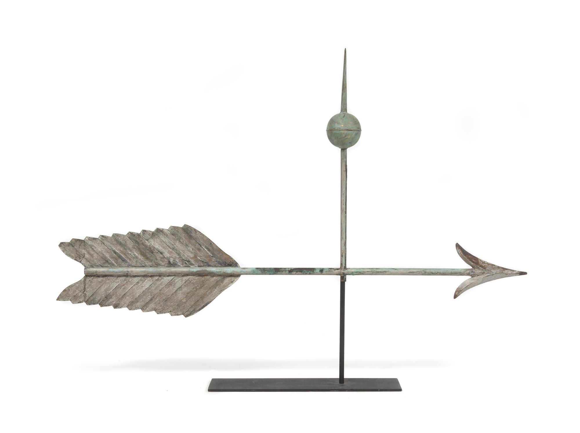 A Molded Copper and Cast Zinc Arrow Weathervane