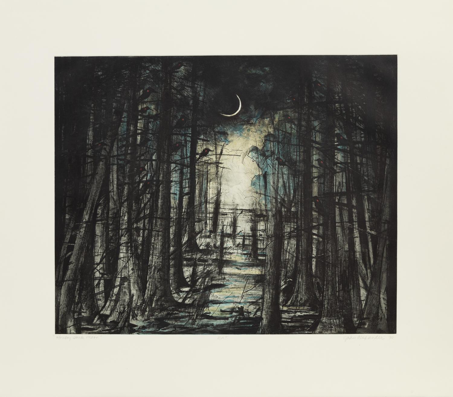 John Alexander, (American, b. 1945), Heart of Darkness, Sabine Pass, Chauncy's Garden, and Honky Tonk Moon, 1990 (four works)