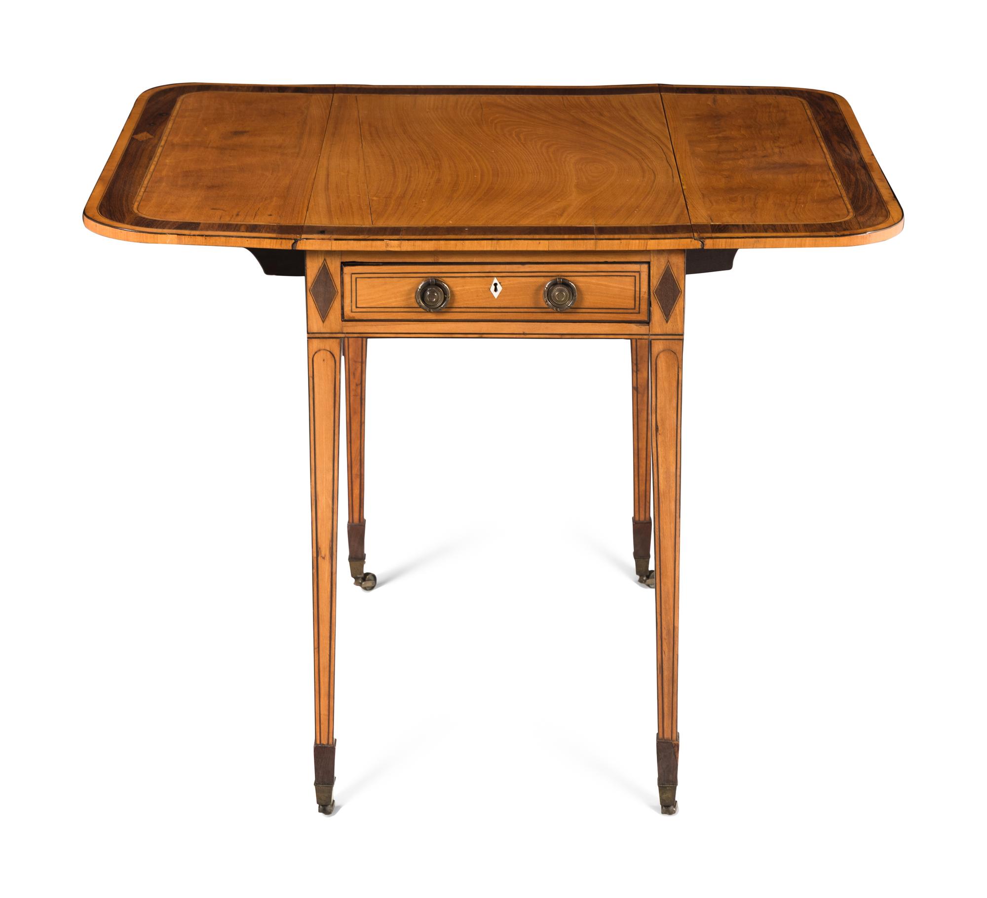 A George III Satinwood and Mahogany Pembroke Table