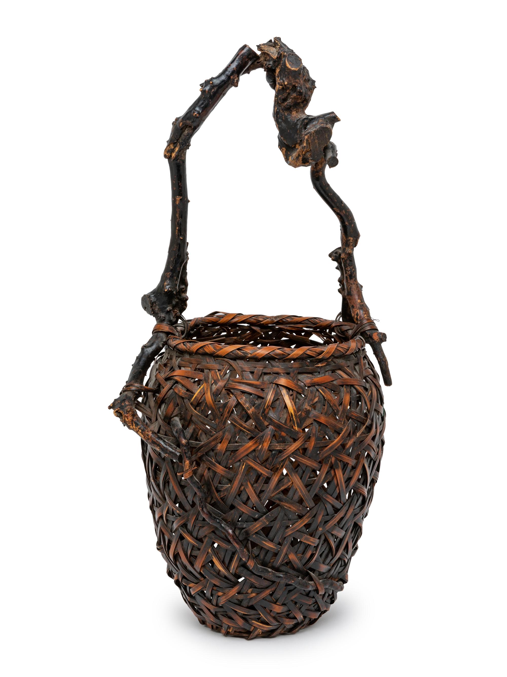An Asian Wooden Basket