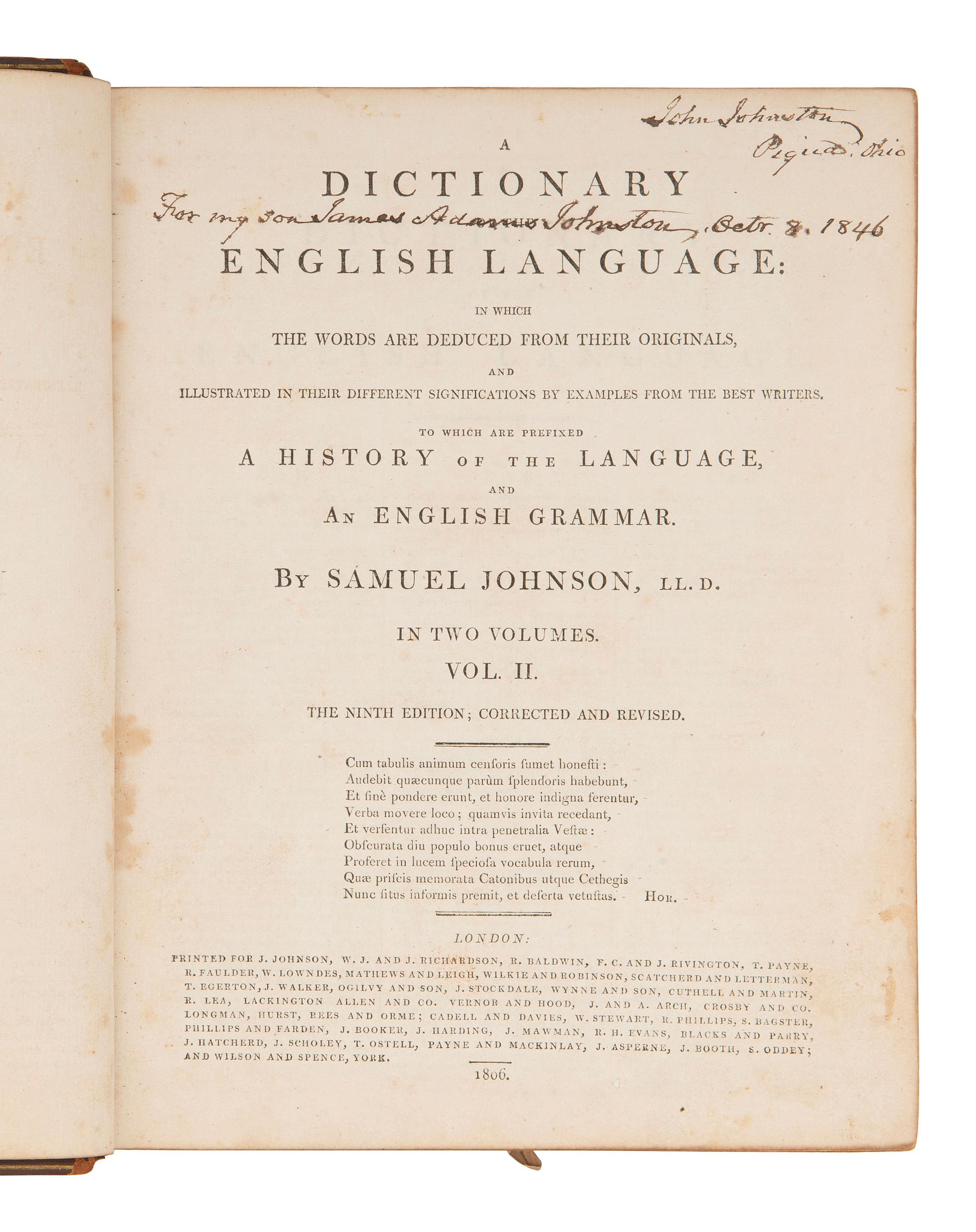 [JOHNSTON, John (1775-1861), his copies]. Early Indian Affairs and Ohio Valley sammelbands and books of Indian Agent John Johnston.