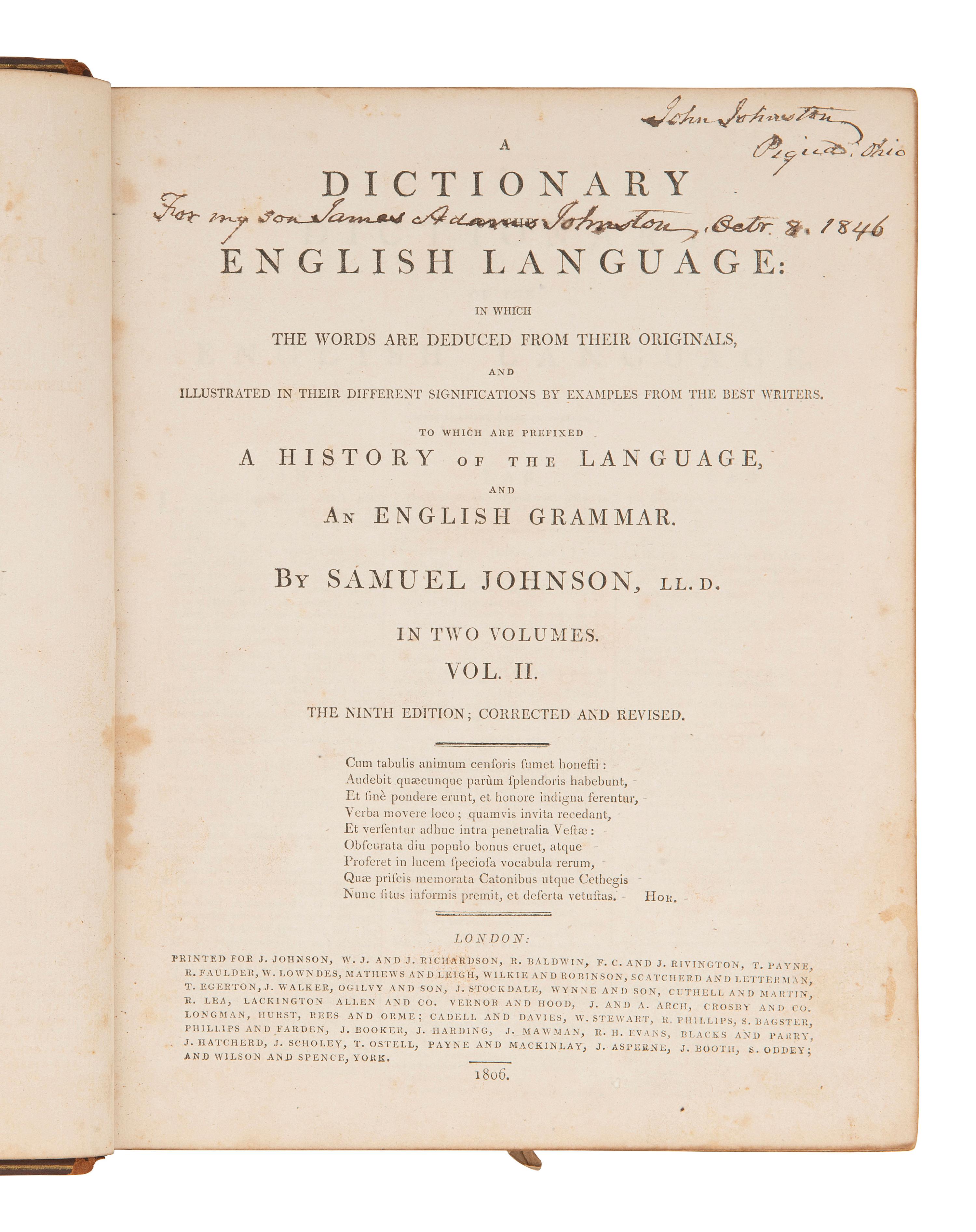 [JOHNSTON, John (1775-1861), his copies]. Early Indian Affairs and Ohio Valley sammelbands and books of Indian Agent John Johnston.