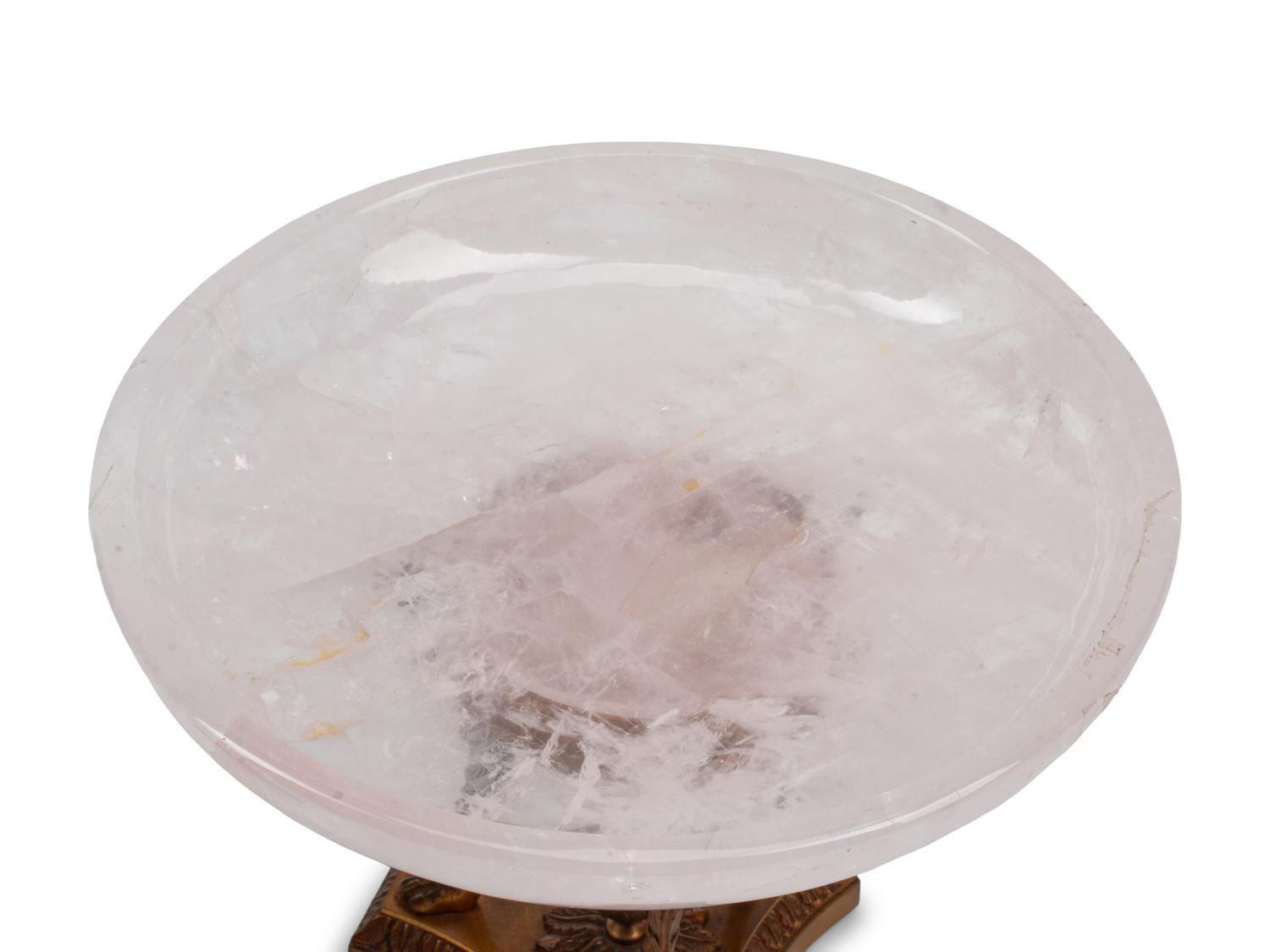 A Pair of Gilt Metal and Rock Crystal Tazze